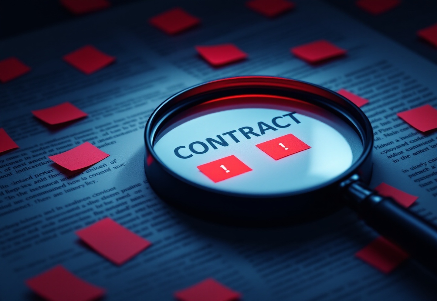 12 red flags scattered throughout a corporate contract document