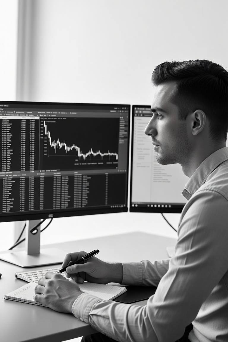 Technician reviewing server logs during root cause analysis after an outage